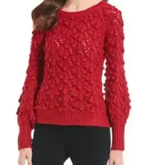 FINAL PRICE DROP Chelsea & Violet  Burgundy Cable Knit Bishop Sleeve Sweater