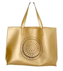 Neiman Marcus‎ Gold Tote with Circular Design