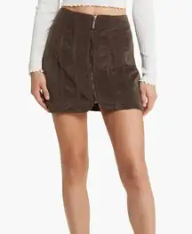 #12 NWOT Free People Layla Corduroy Miniskirt in Espresso Bean