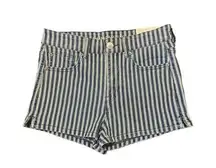 American Eagle  Hi Rise Shortie Blue Striped Next Level Stretch Size 8 NWT