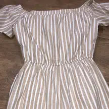 English Factory xsmall tan striped cotton romper
