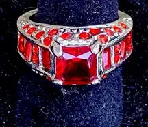 Silver Ruby cz Wedding / Engagement / Evening  Ring SZ 6 - New.