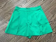 High Rise Green Satin Shorts Size small