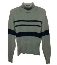 EN OR Women’s Green & Navy Blue Cropped Turtleneck Sweater. Size S