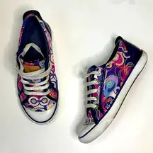 Coach Purple Poppy Colorful Barrett Logo Sneakers Shoes S-136 Size 6.5