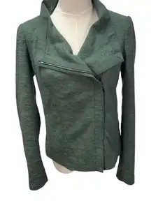Vince Green‎ Moto Jacket Womens XS Lightweight Full Zip Pockets Textured