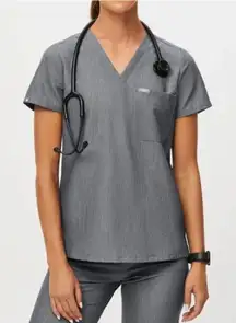 figs Catarina graphite  V-Neck Scrub Top Large nurse scrubs uniform