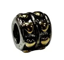 EUROPEAN BEADS Women's Two-Tone Double Row Hearts Bead Charm