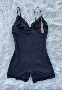 Skims Fits Everybody Lace Triangle Onesie Onyx Size Large