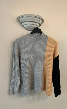 NWT  mock neck color block sweater