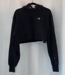 Black Cropped Hoodie