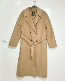 Gap Oversized Wool Coat Long Double Breasted Trench, Overcoat Camel S