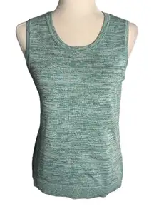 Christopher Banks Knit Sweater Vest Tank S Marled Green Sleeveless Scoop Neck