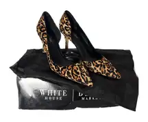 White House Black Market animal print leopard heel pumps 8.5