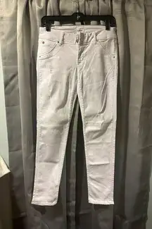 NWT  Womens 27 White Distressed Collin Flap Skinny Ankle Zip Fly