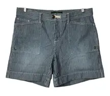 LRL Lauren Jeans Co. Ralph Lauren Stripe Denim Shorts Blue Women Size 10‎