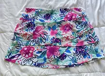 Aryeh Golf Skort Skirt Pink Floral Pull On Stretch Womens Size XL Pockets