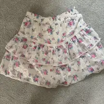 Floral Tiered Skirt - Pink and Blue Large. brand new without tags