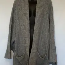 Topshop Long Gray Cardigan Sweater