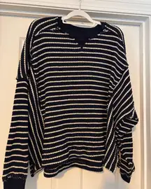 American Eagle Navy Striped Sweater