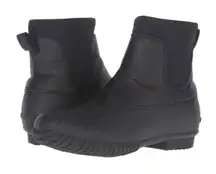 Loeffler Randall Hatley Duck Boot Black Leather Size 8 GUC