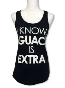 NWOT I Know Guac Is Extra Racerback Black Tank Top Athletic Yoga New