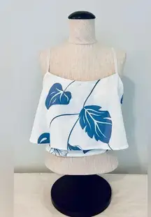 NEW Blue and White Floral Croptop by FancyInn size Large