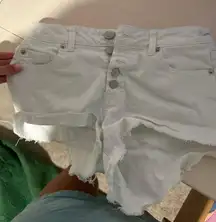 White jean shorts