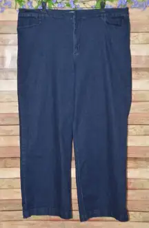 Eloquii Women's Dark Wash Denim Wide Leg Blue Jeans Size 22L High Rise Casual