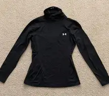Under Armour Coldgear Fitted Black Turtleneck Long Sleeve Activewear Top Shirt M