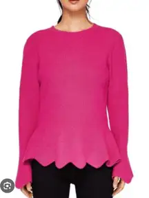 Ted Baker Bobbe Magenta Peplum Wool Sweater
