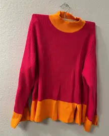 Sugarlips Pink Striped Cowl Neck Sweater viscose blend