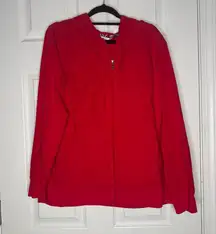 CHRISTOPHER & BANKS Woman’s Lightweight Red Zip Up Hoodie Size L