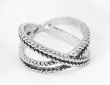 Silver Criss Cross Ring