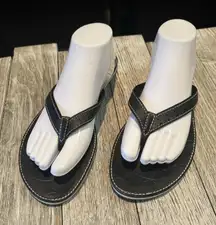 Coach Women's Signature‎ C Debbie Leather Slide Flip Flop Sandals Black Size 10