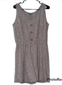 Good Luck Gem Versona large womens soft taupe striped shorts romper sleeveless