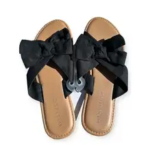 Women’s West Loop Black Bow Slide Sandals Size Small 5-6 NWT