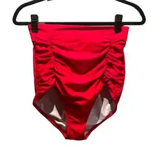 Cocoship Women’s Retro High Rise Red Bikini Bottoms Rockabilly 50’s Size Medium