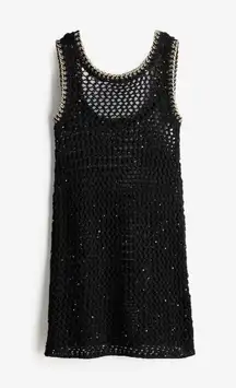 Sequin Crochet Mini Dress