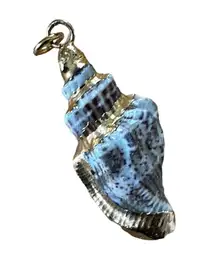 Vintage Gilded Conch Shell Pendant Beachy Boho Glam