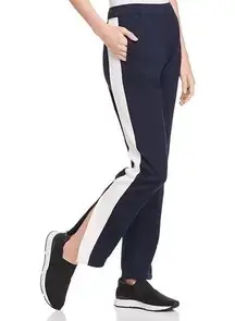 Tory Burch Sport Color Block Track Pants Navy Blue Women's Small Tapered Casual