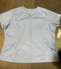Butter-Soft Stretch Light Blue‎ Short Sleeve Scrub Top Medical Uniform B-201