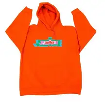 JUSTIN BIEBER hoodie Large bright orange Justice concert tour.