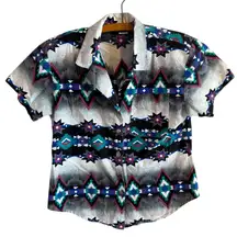 Vintage Rough Rider Women’s Small Western Shirt Short Sleeve Cotton