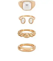 Revolve Ettika Variety Ring Set Gold Womens Size OS