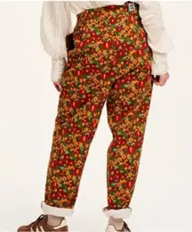 NWT Lucy & Yak Floral Corduroy High Waisted Pants Vintage unique Bold Size W52R