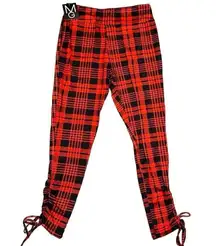 NWT Mlle Gabrielle Women’s Red Black  Plaid Pull-on Leggings 2X