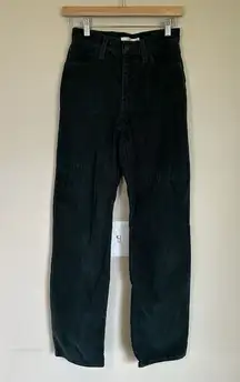 Levi's Women's Mid-Rise '94 Baggy Straight Jeans Mid Rise Green Corduroy Size 24