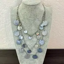 Lavender Disc Triple Necklace