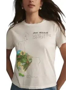 NWT Anthropologie Letluv Joni Mitchell Oversized Boxy Graphic Tee HTF‎ XXS